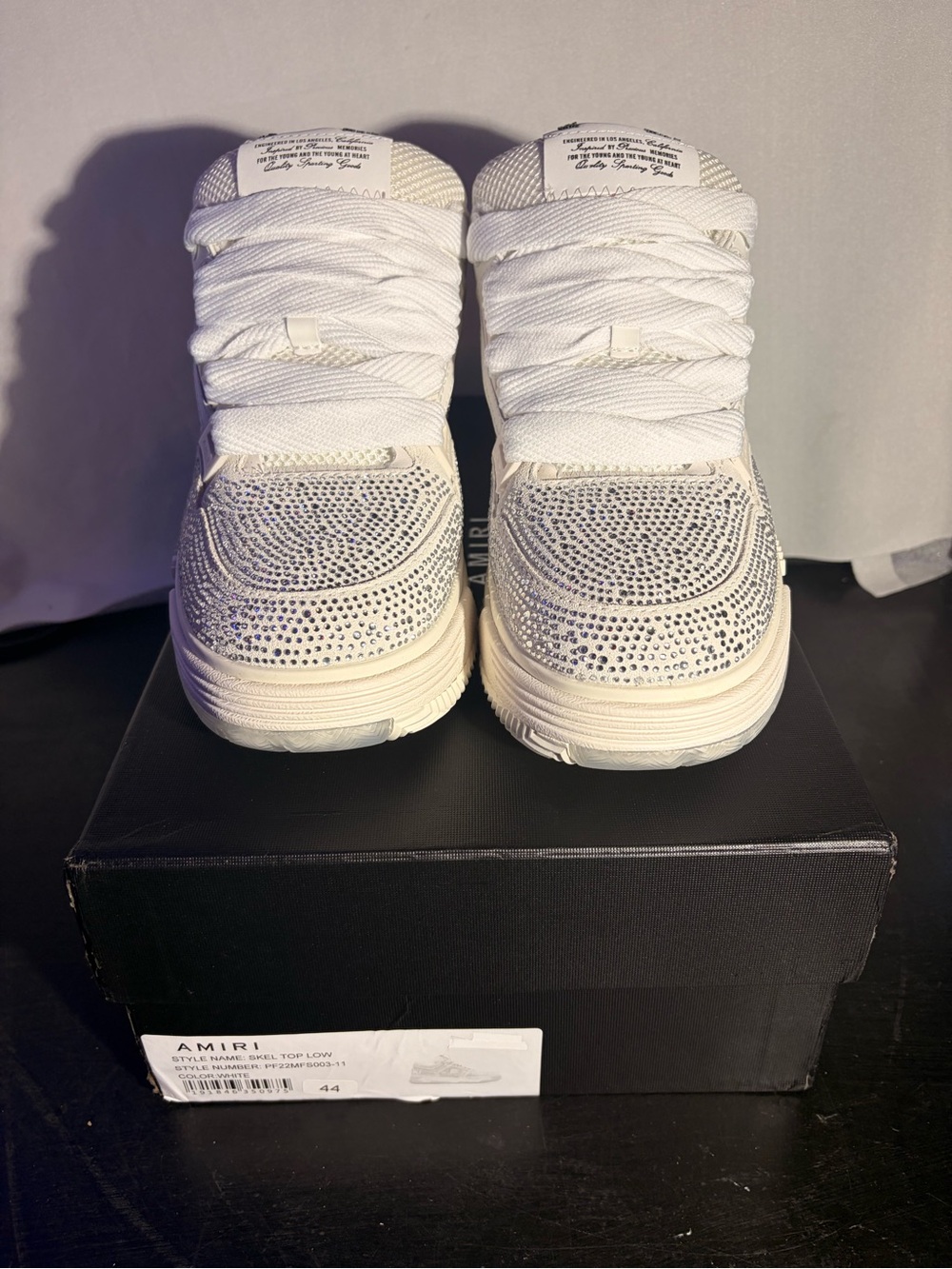 AMIRI White Crystal-Embellished Low-Top Sneaker - Picture 4 of 5